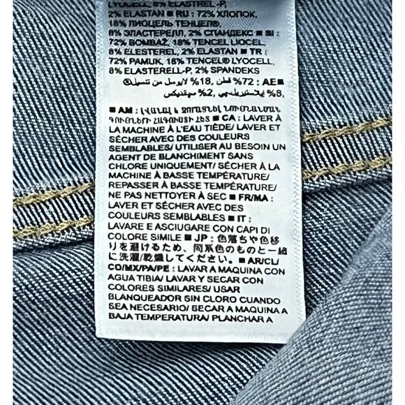 Banana Republic Blue Crop Flare Mid Rise Slash Pocket Jeans Regular Size 27 - Picture 6 of 9